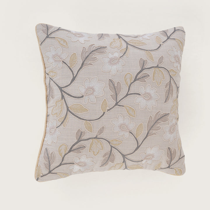 Embroidered Floral Cushion Cover - Set of 1