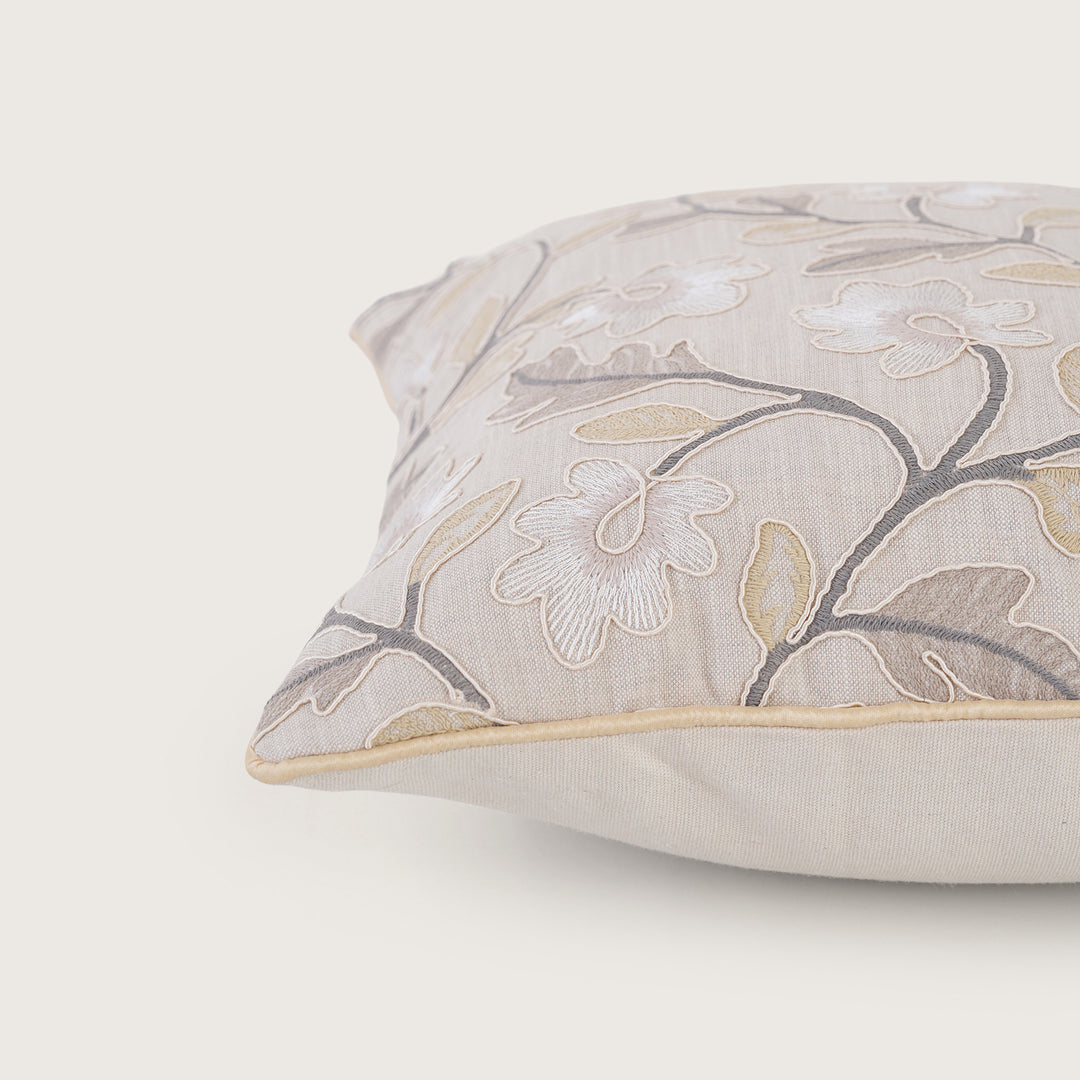 Embroidered Floral Cushion Cover - Set of 1
