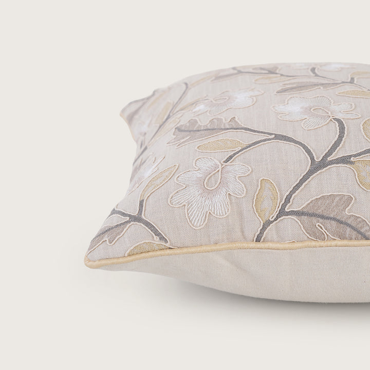 Embroidered Floral Cushion Cover - Set of 1