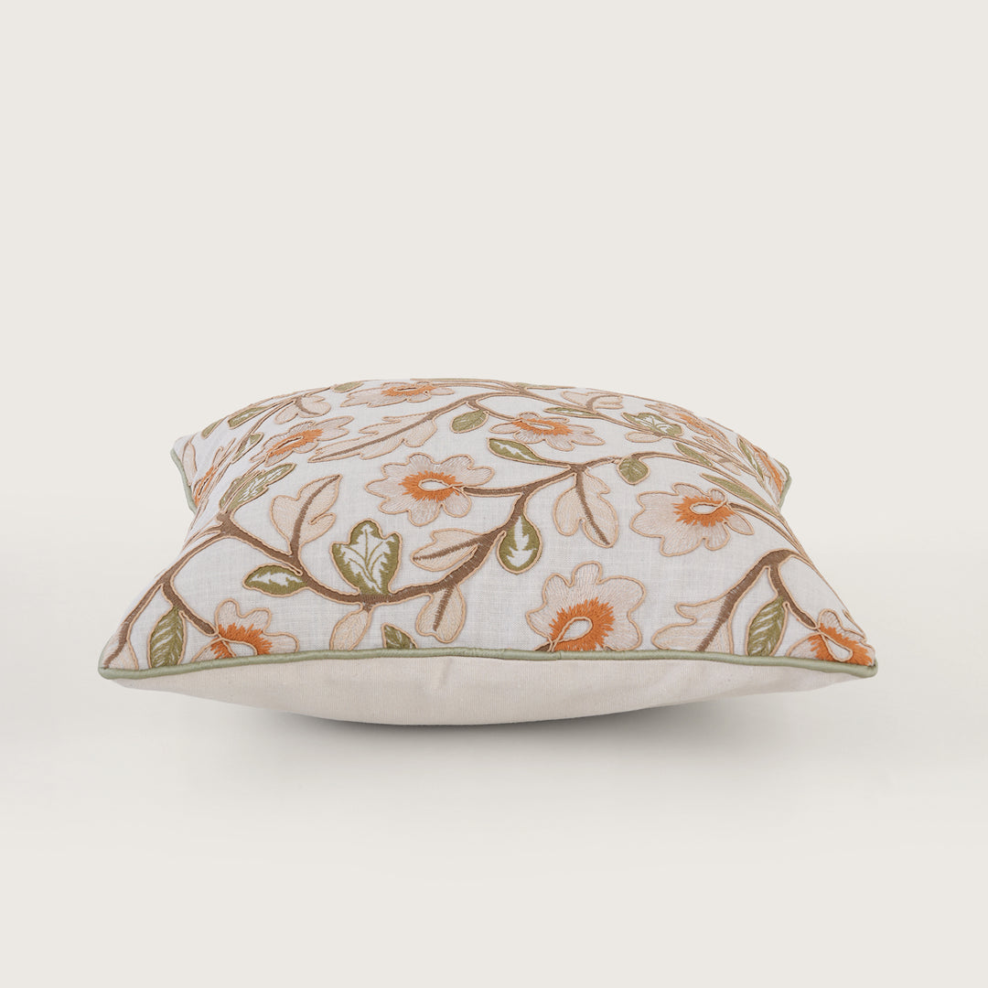 Embroidered Floral Cushion Cover - Set of 1