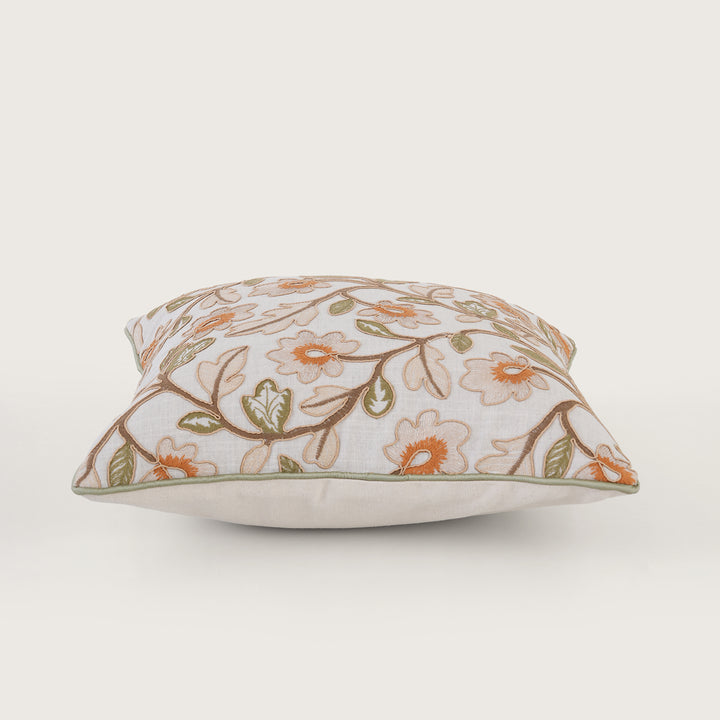 Embroidered Floral Cushion Cover - Set of 1