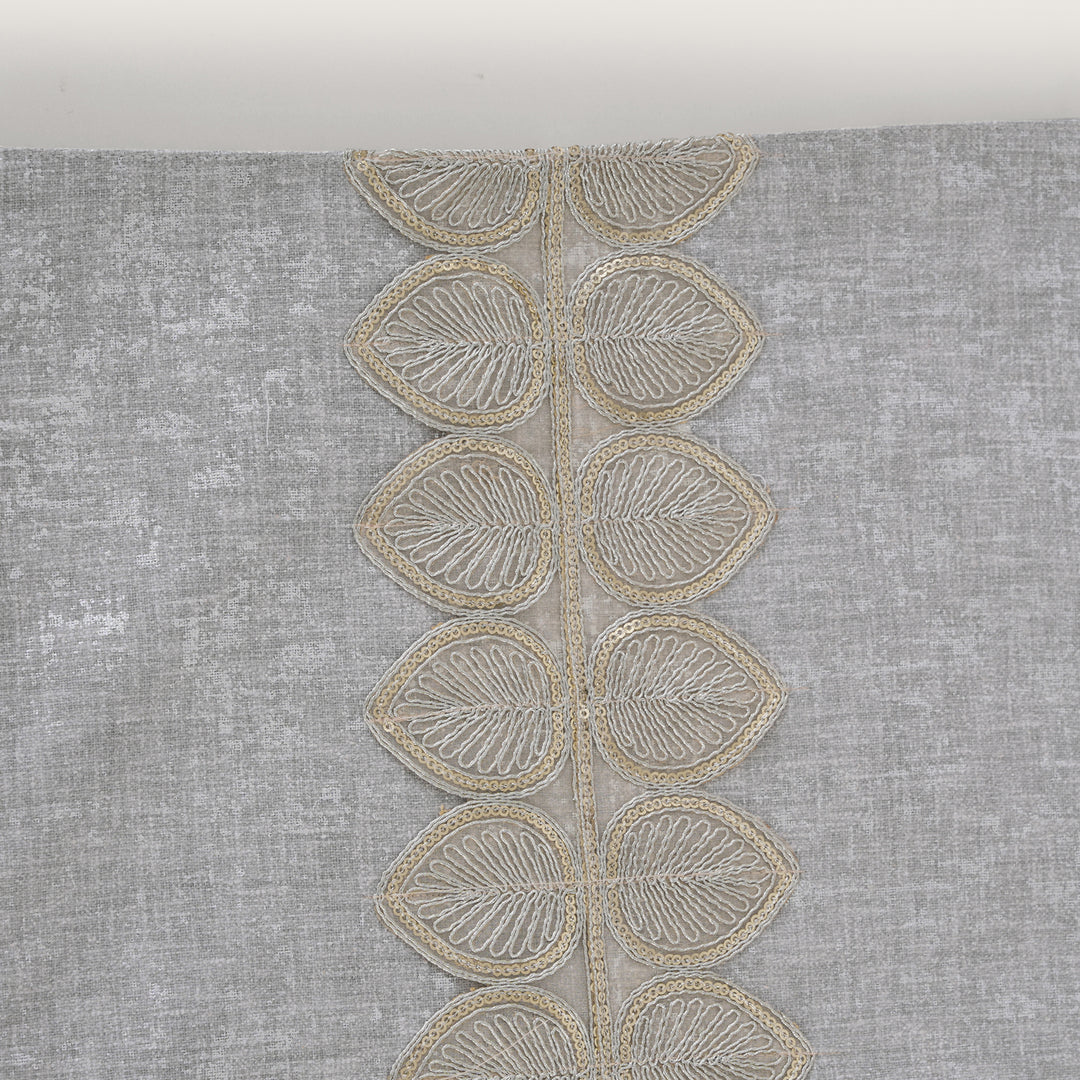 Embroidered Leaf-Vine Table Runner