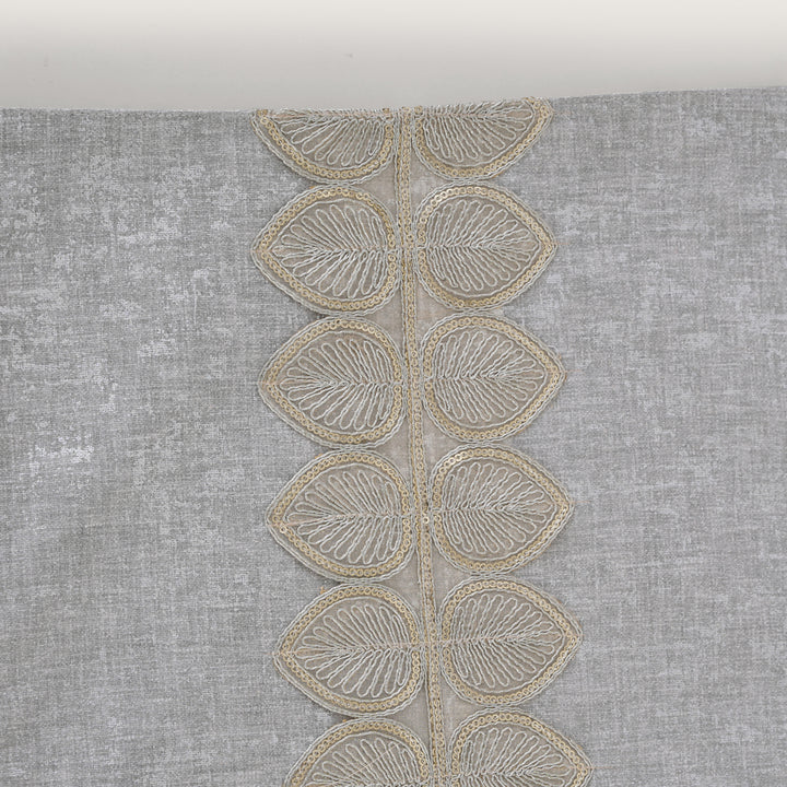 Embroidered Leaf-Vine Table Runner