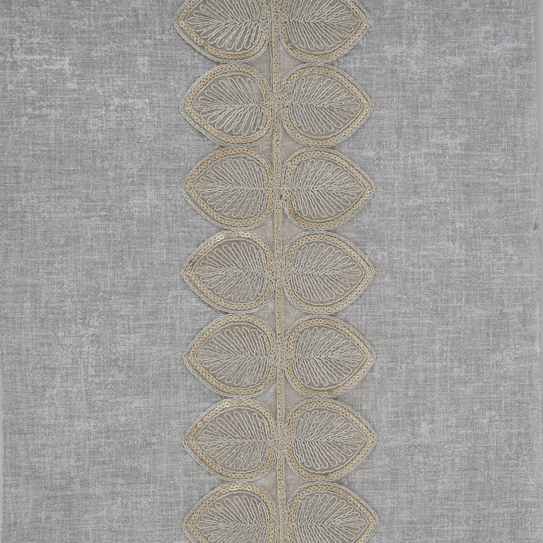 Embroidered Leaf-Vine Table Runner