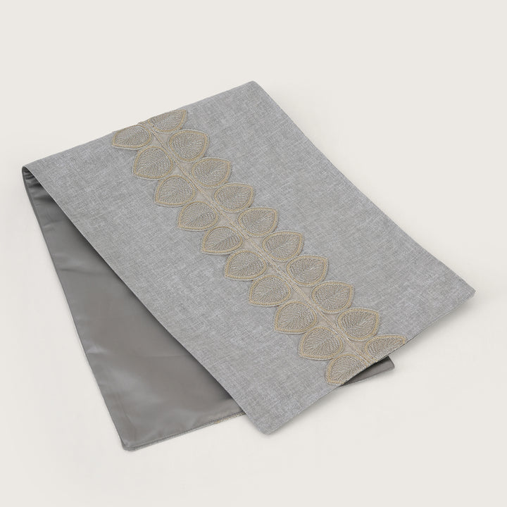 Embroidered Leaf-Vine Table Runner