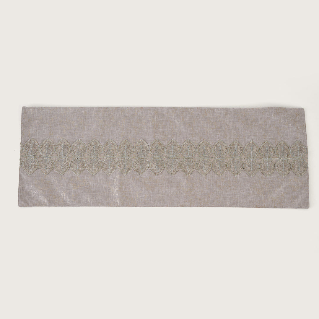 Embroidered Leaf-Vine Table Runner