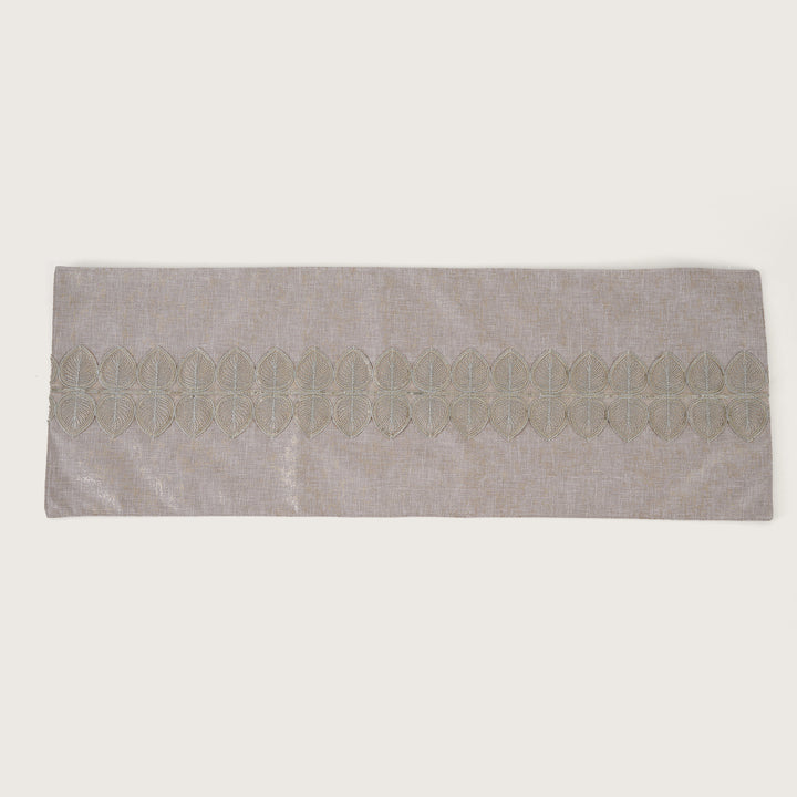 Embroidered Leaf-Vine Table Runner