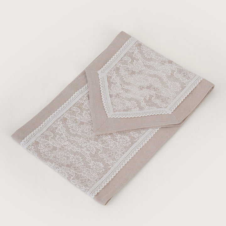 Floral Patterned Inlay Table Runner