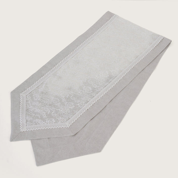 Floral Patterned Inlay Table Runner