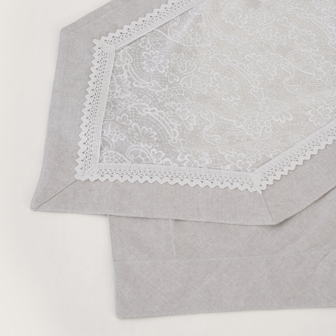 Floral Patterned Inlay Table Runner