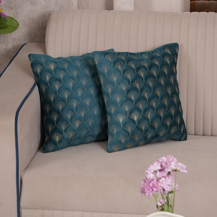 Luxury Quilted Scalloped  Cushion Cover- Set of 2