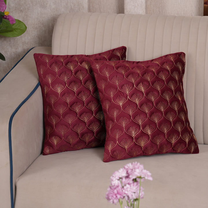 Luxury Quilted Scalloped  Cushion Cover- Set of 2
