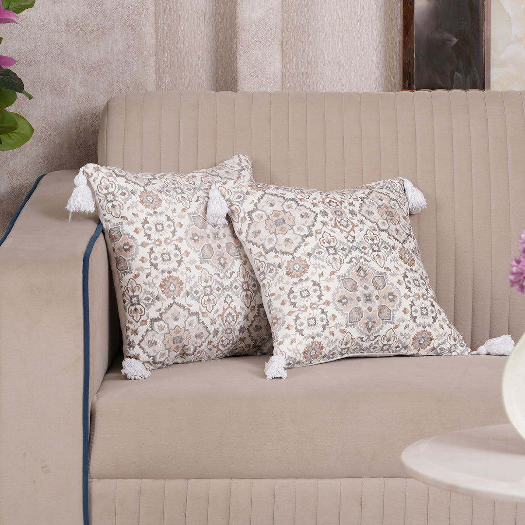 Boho Medallion Tassel Cushion Cover Set of 2