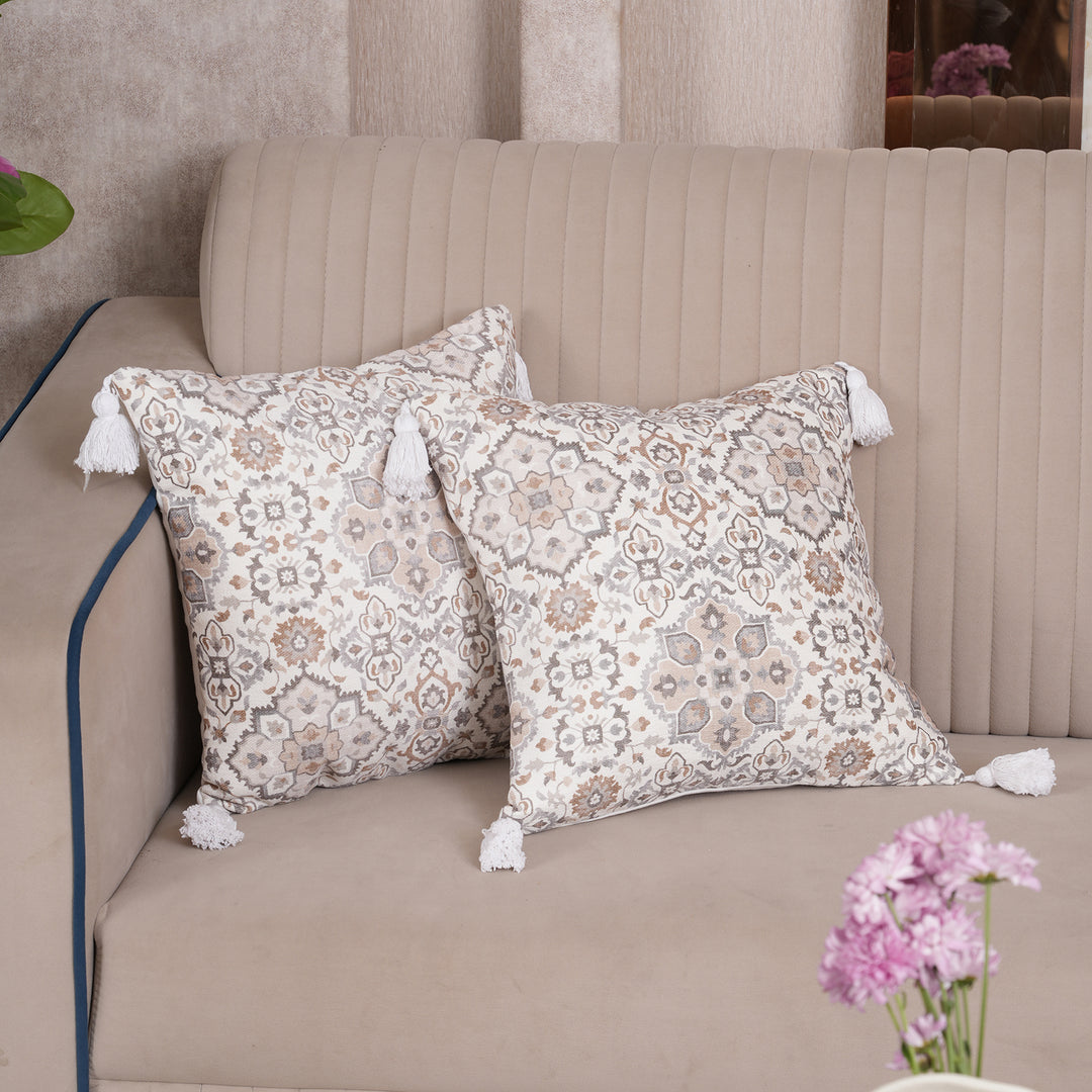 Boho Medallion Tassel Cushion Cover Set of 2