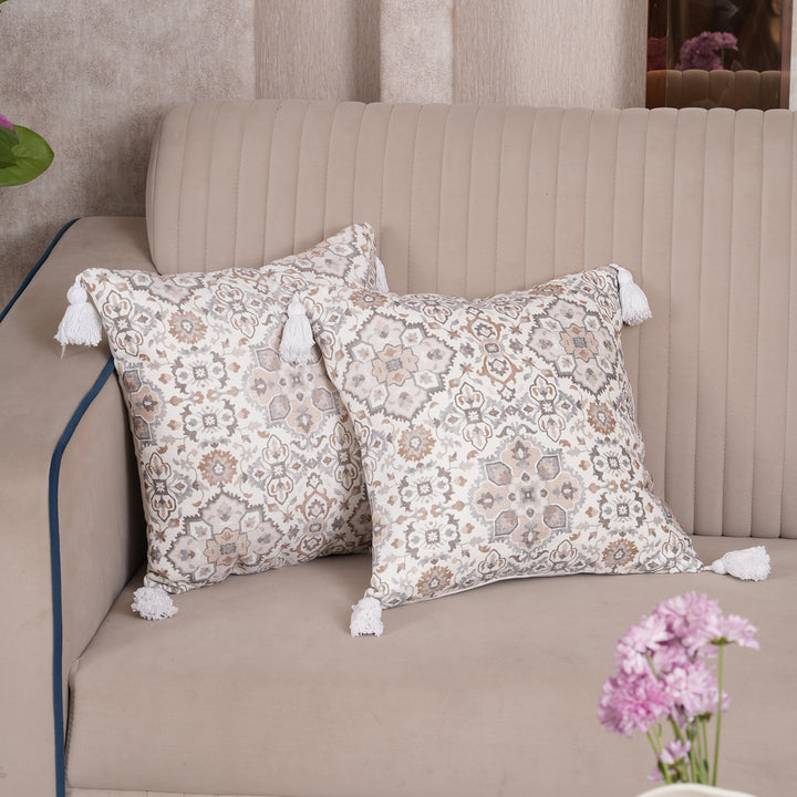 Boho Medallion Tassel Cushion Cover Set of 2