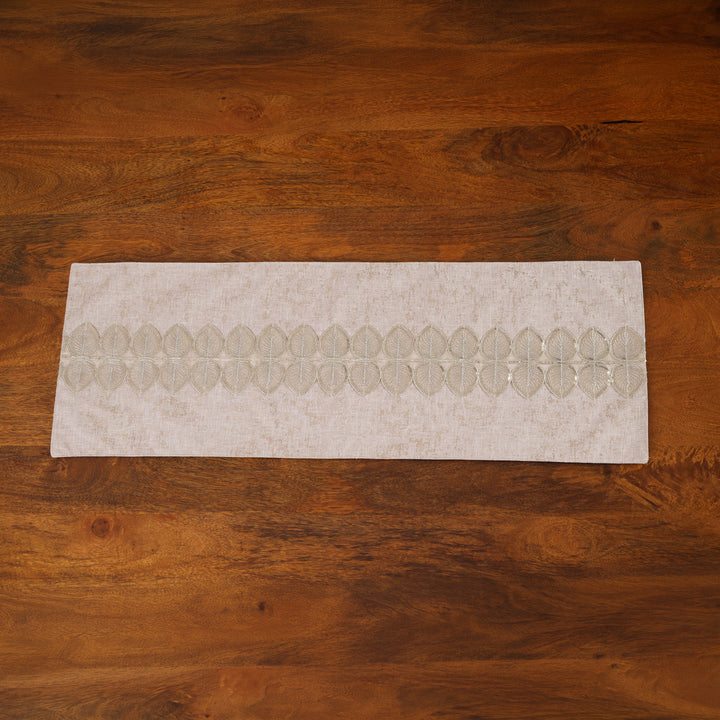 Embroidered Leaf-Vine Table Runner