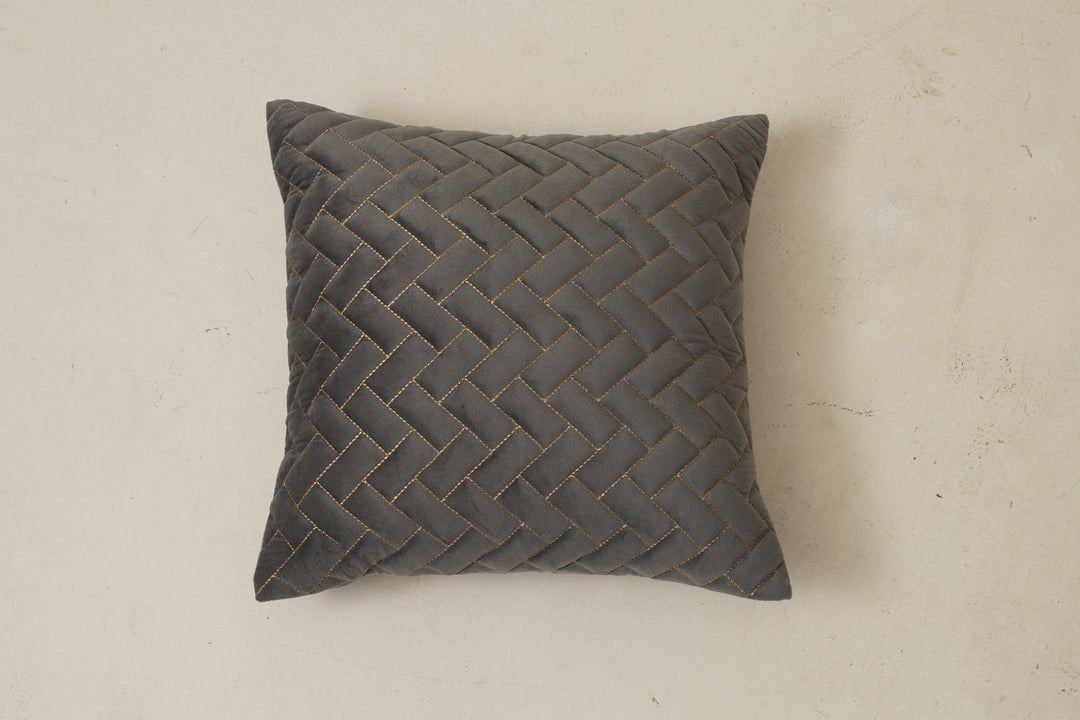 Quad Cushion Cover  16 x16. Set of 2 (Grey)