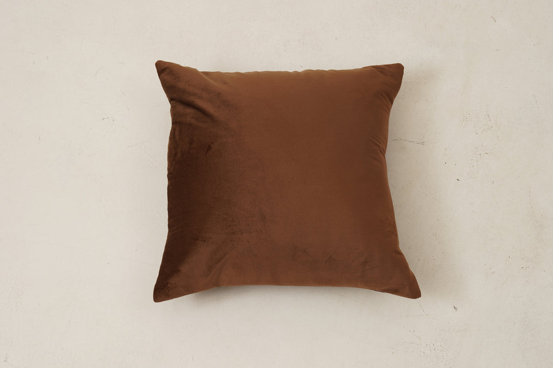 Essential Velvet Set of 5 Cushion Cover 16 x 16 (Brown)