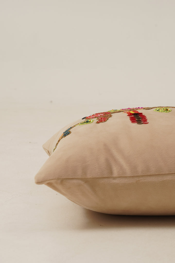 Parrot Cushion Cover 16 x 16 (Beige)