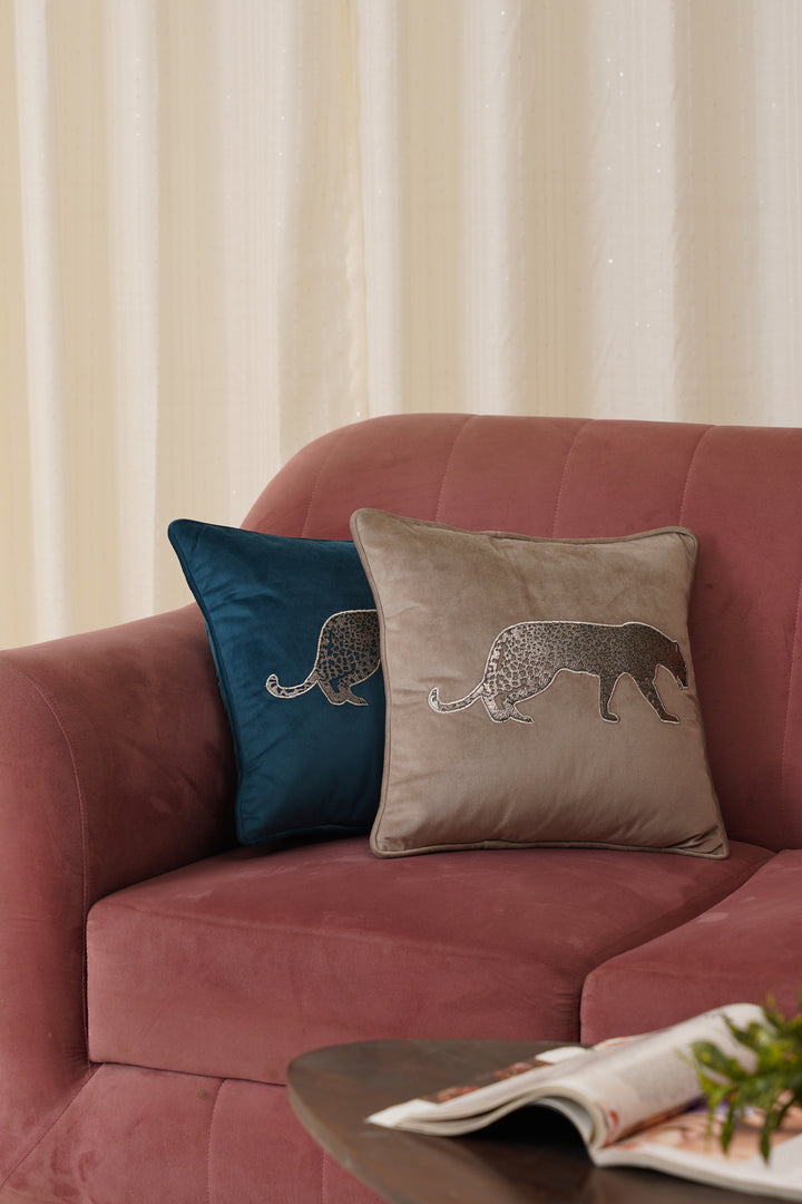 Panther Cushion Cover 16 x 16 (Brown)