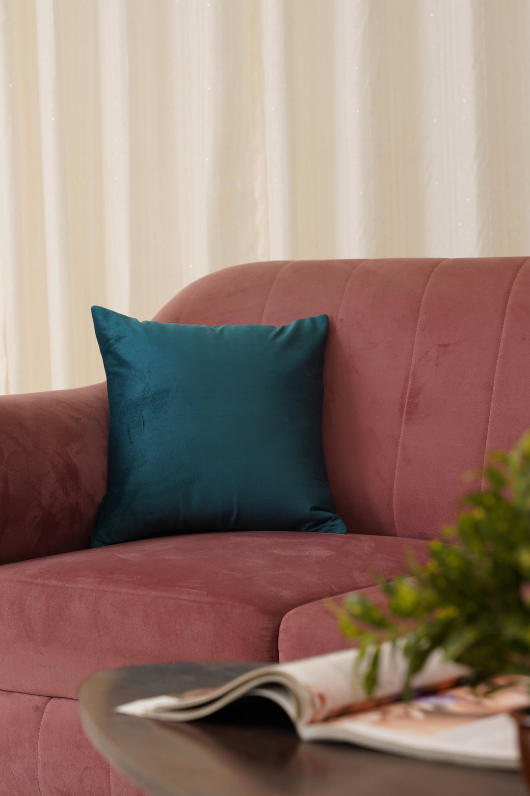 Essential Velvet Set of 5 Cushion Cover 16 x 16 (Teal)