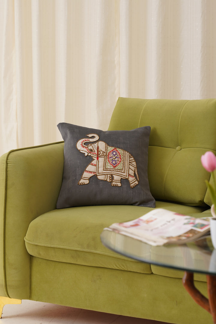 Elephant Cushion Cover  16 x 16 (Brown)