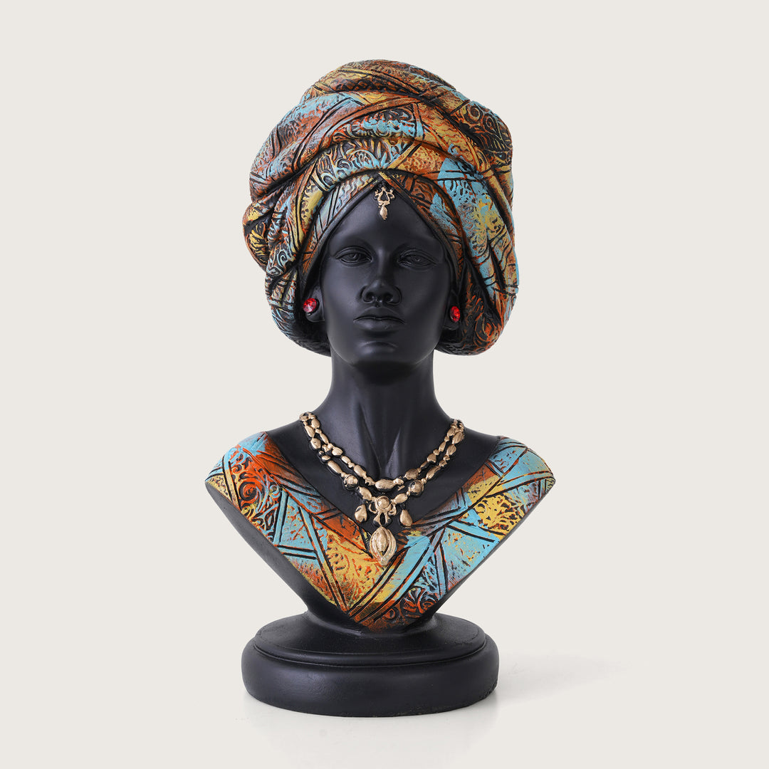 African Tribal Woman Bust Statue