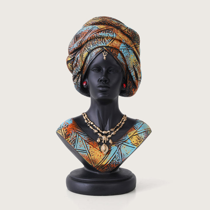 African Tribal Woman Bust Statue