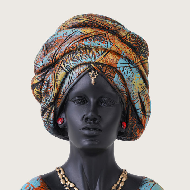 African Tribal Woman Bust Statue