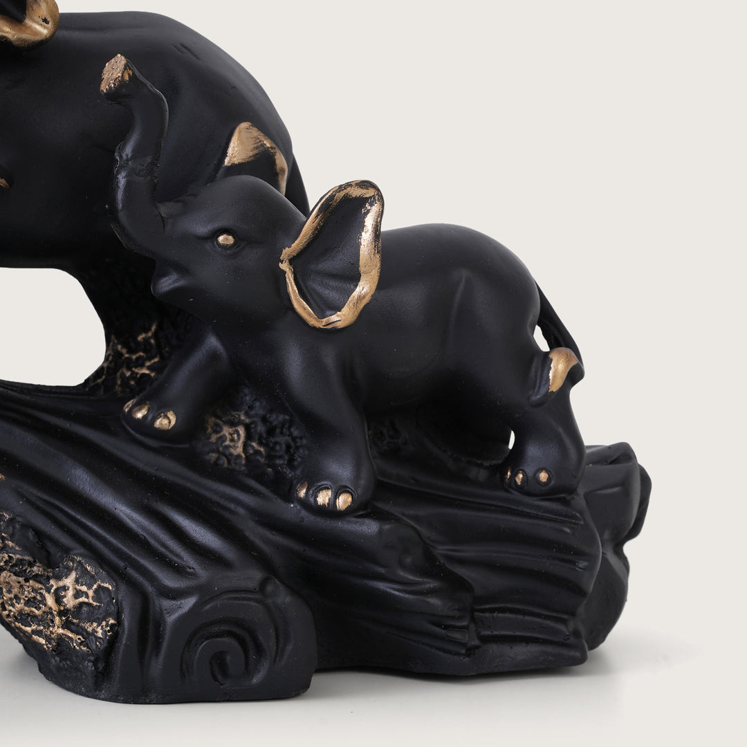 Heritage Trunk-Up Elephant Trio Sculpture