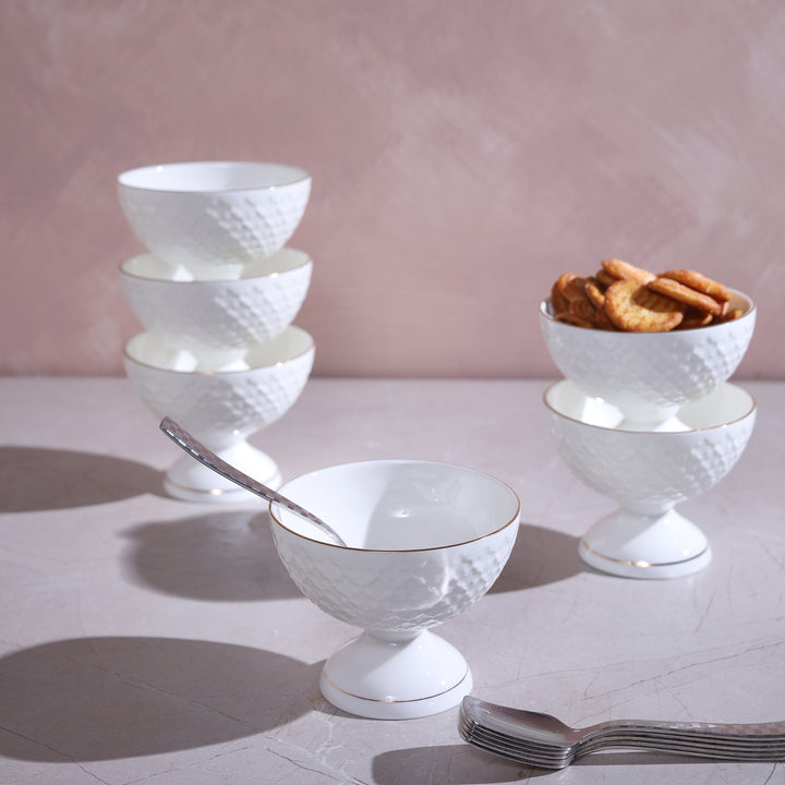 Dessert Bowl Set with Spoon Set of 6