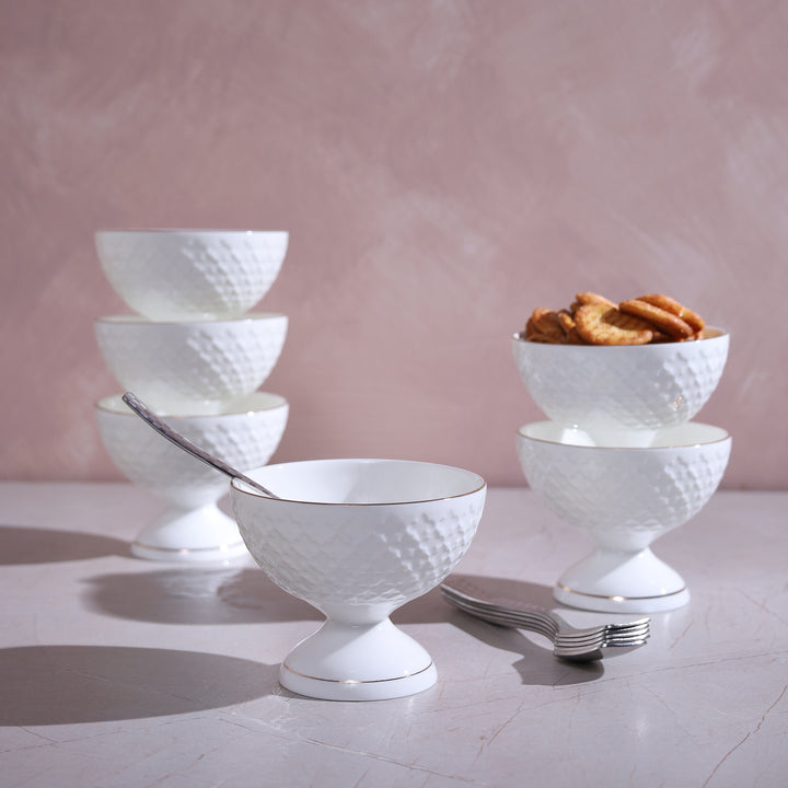 Dessert Bowl Set with Spoon Set of 6