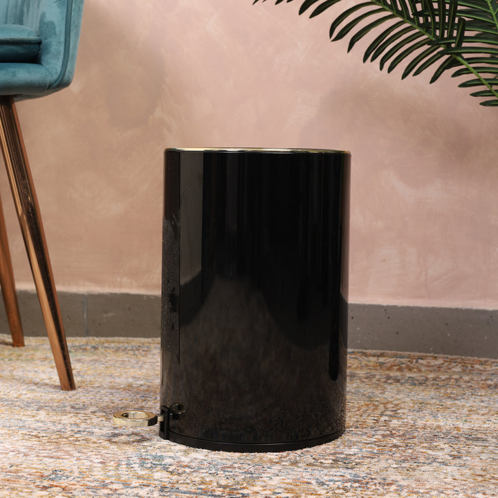 European Pedal Ss Trash Can | Soft Close Dustbin | Black