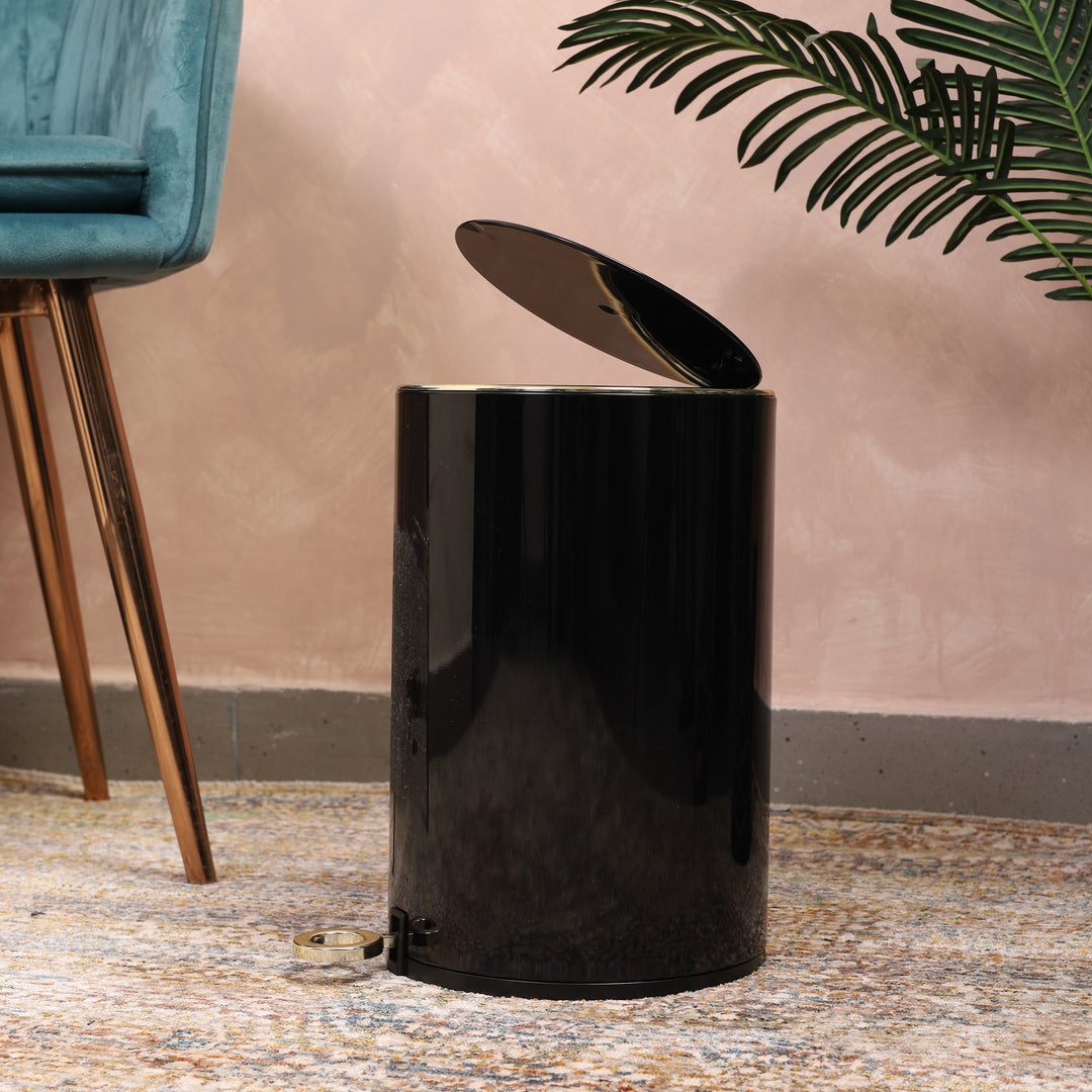 EUROPEAN PEDAL SS TRASH CAN | SOFT CLOSE DUSTBIN | Black