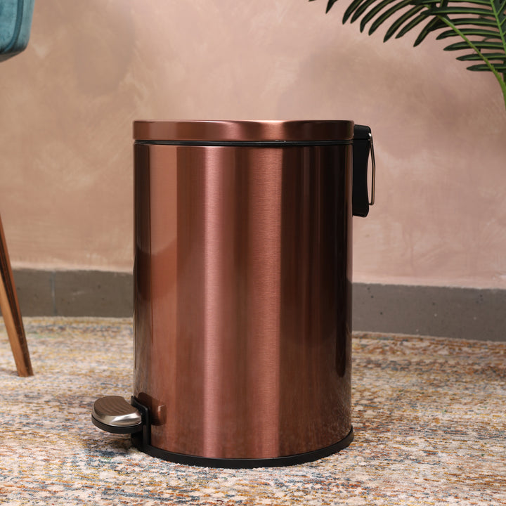 European Pedal Ss Trash Can | Soft Close Dustbin | Copper