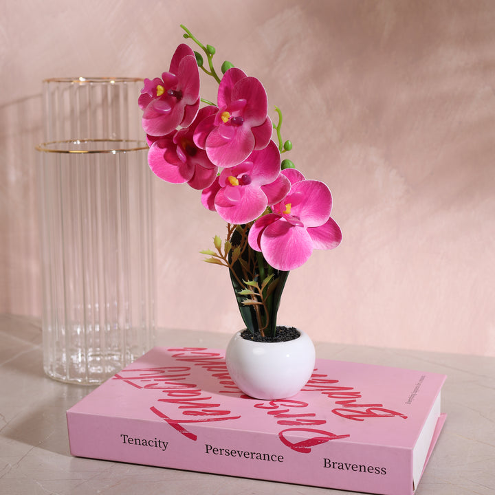 Orchid Artificial Flower Potted Plant - Pink