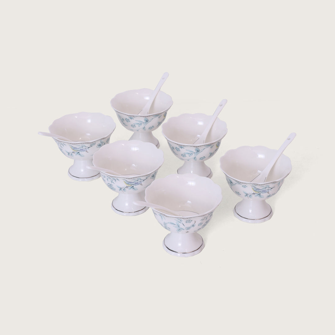 Leaves Dessert Bowl with Spoon Set of 6