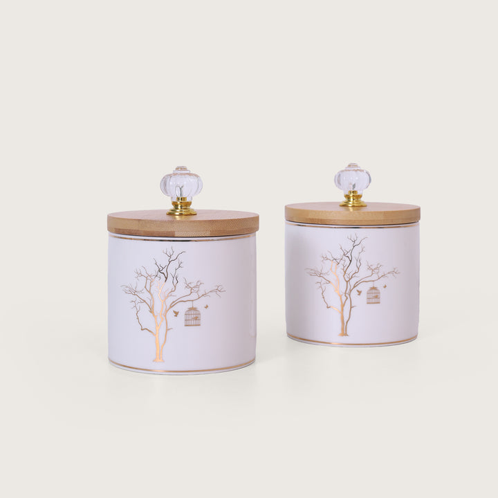 Golden Tree Designed Jar Set of 2