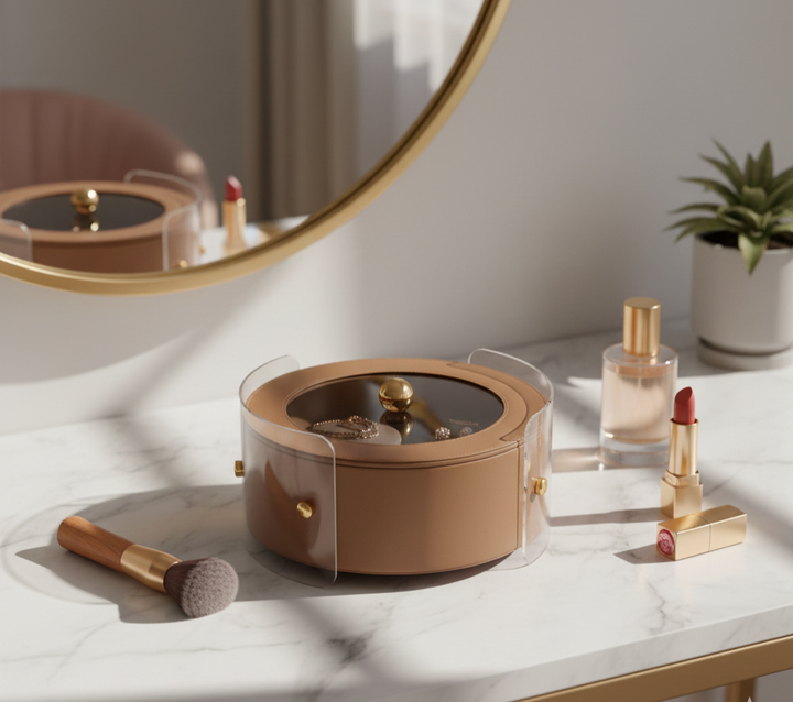 Luxury Round Organiser Storage Box With Lid