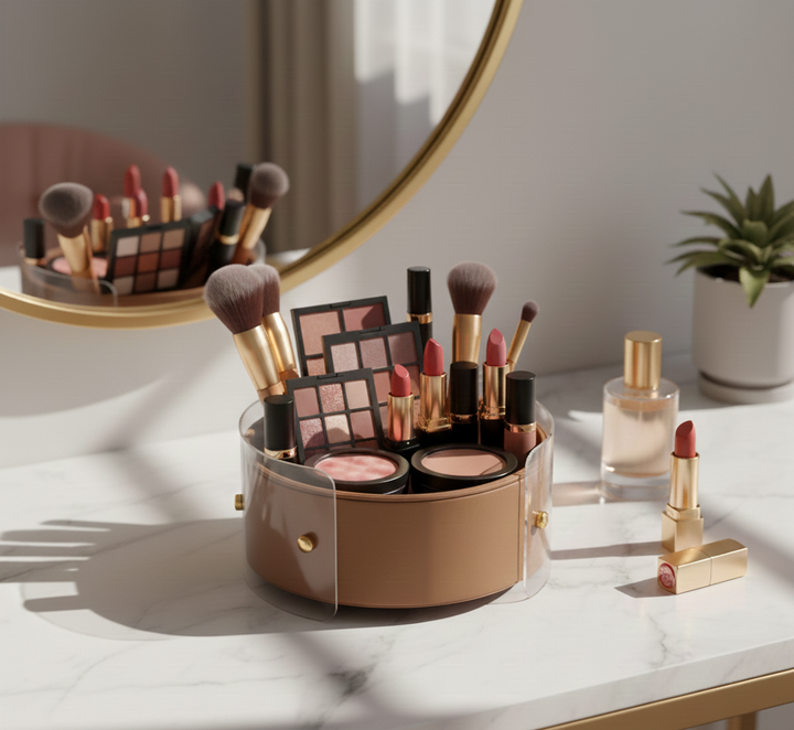 Luxury Round Organiser Storage Box With Lid