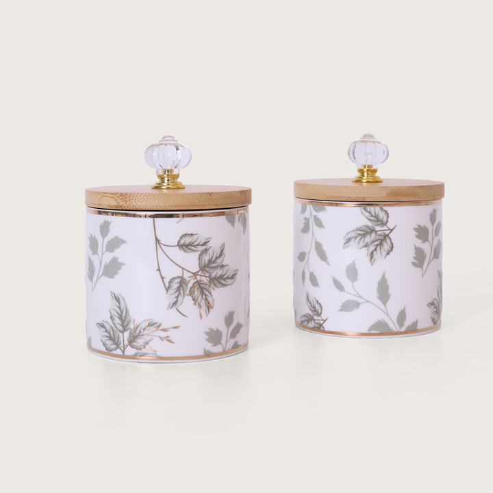 Leaves Designed Jar Set of 2