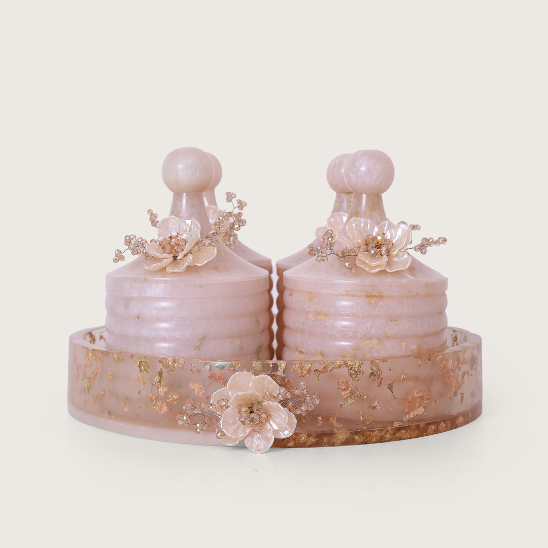 Pearl Flower Shade Jar Set of 4