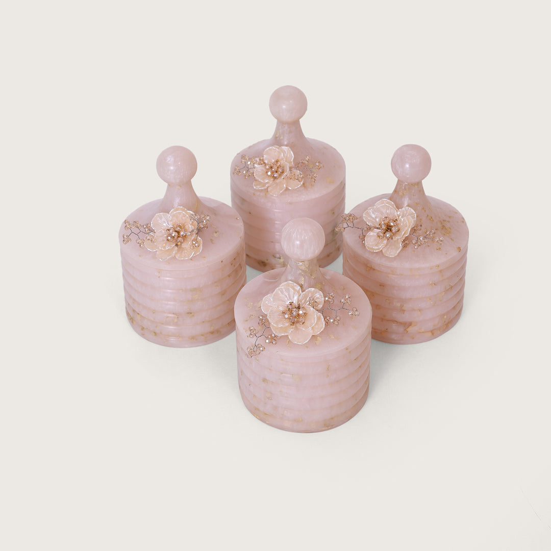 Pearl Flower Shade Jar Set of 4