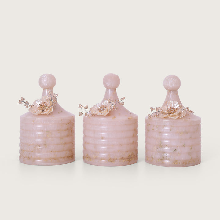 Pearl Flower Shade Jar Set of 3