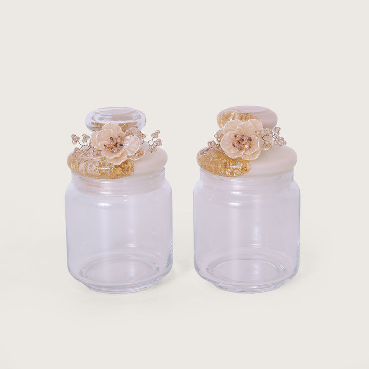 Pearl Flower Shade Jar Set of 2