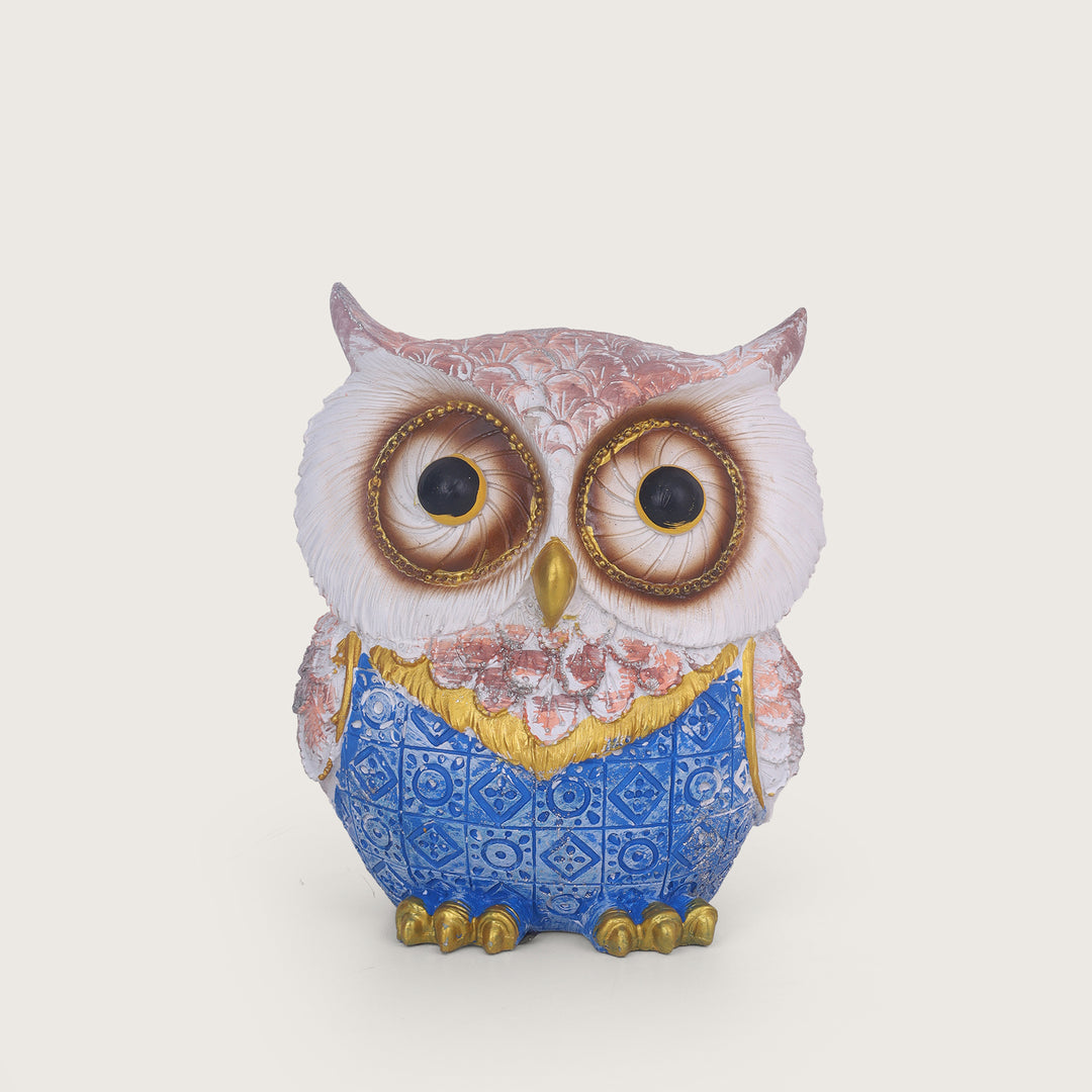 Modern Classy Owl Resin Showpiece - Blue