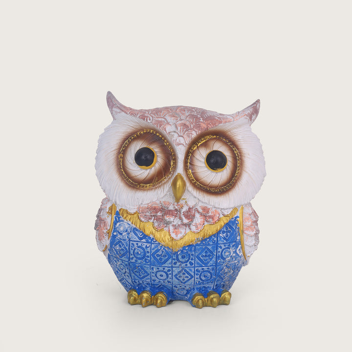 Modern Classy Owl Resin Showpiece - Blue