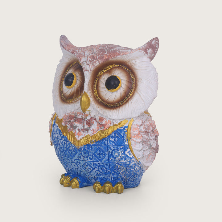 Modern Classy Owl Resin Showpiece - Blue