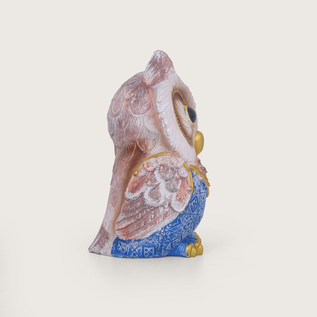 Modern Classy Owl Resin Showpiece - Blue