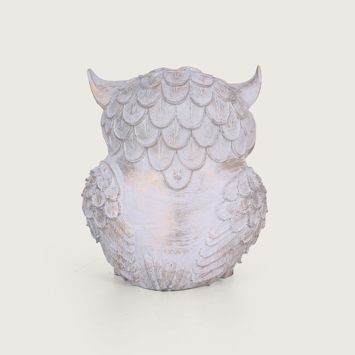 Modern Classy Owl Resin Showpiece - White